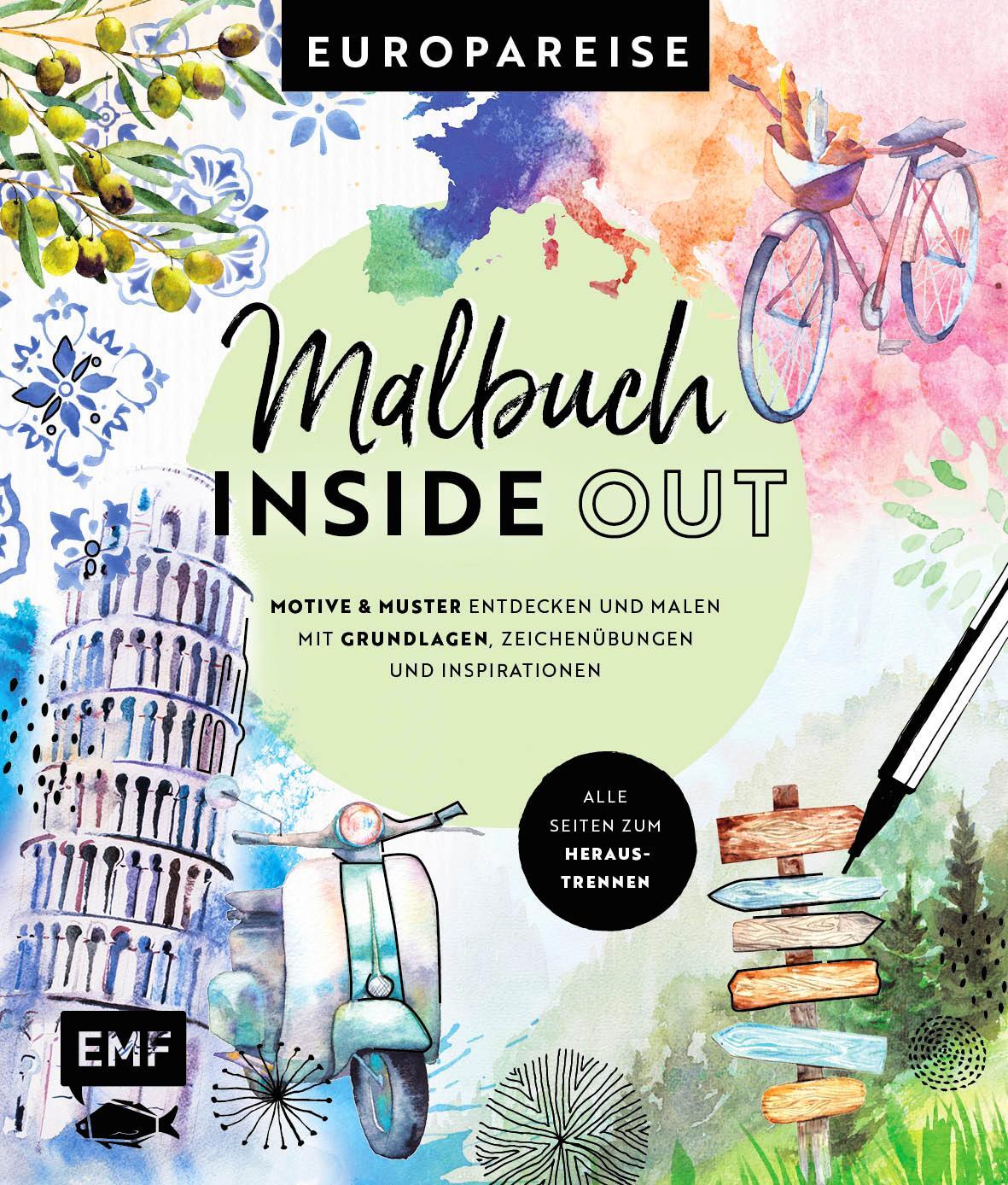 Cover: 9783745915389 | Malbuch Inside Out: Watercolor Europareise | Taschenbuch | Deutsch