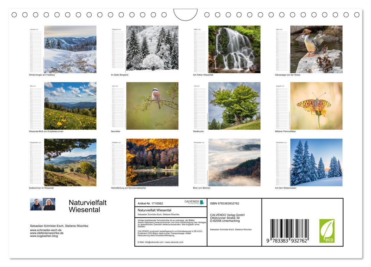 Bild: 9783383932762 | Naturvielfalt Wiesental (Wandkalender 2025 DIN A4 quer), CALVENDO...