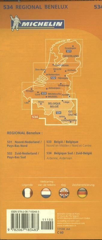 Rückseite: 9782067183483 | Belgium South Ardennes | Michelin | (Land-)Karte | Französisch | 2022