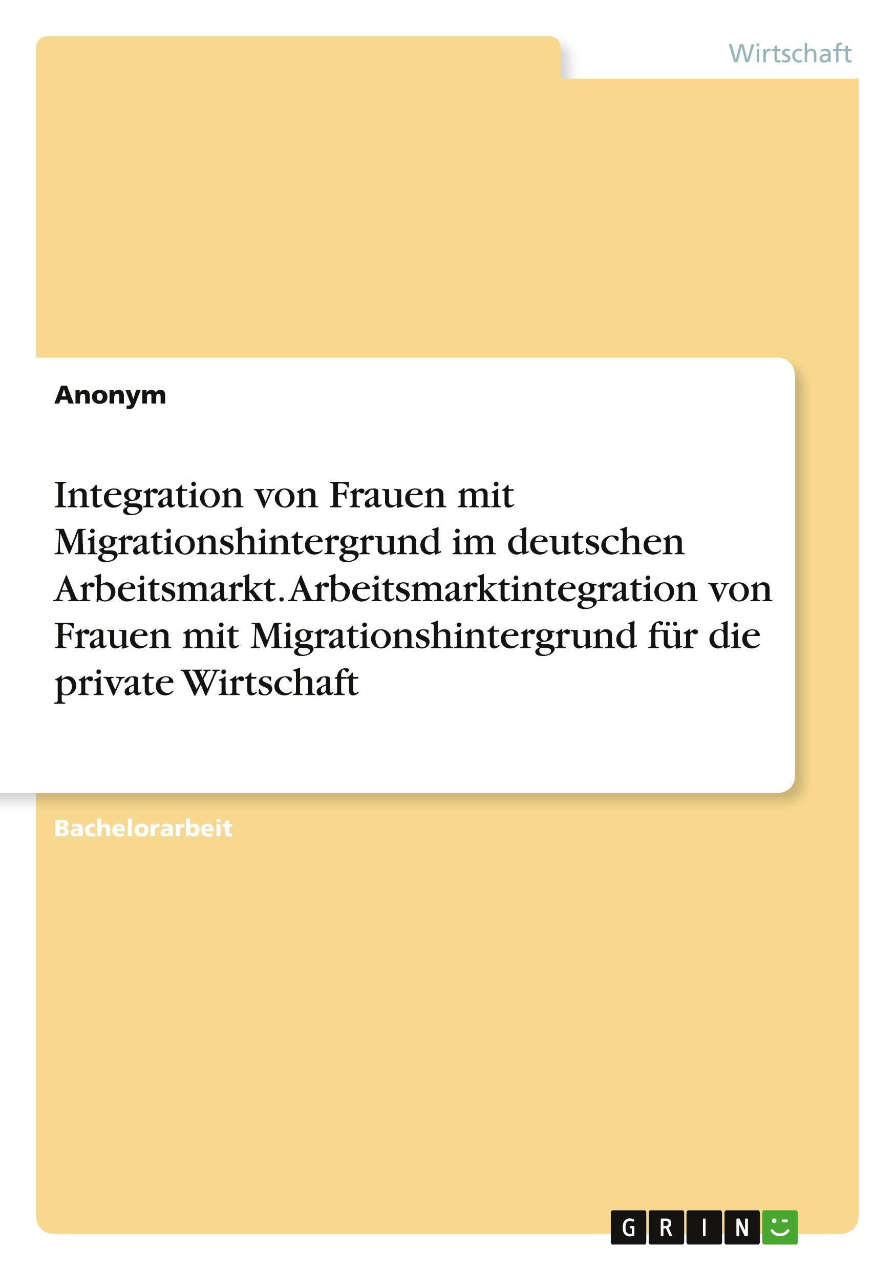 Cover: 9783346528971 | Integration von Frauen mit Migrationshintergrund im deutschen...