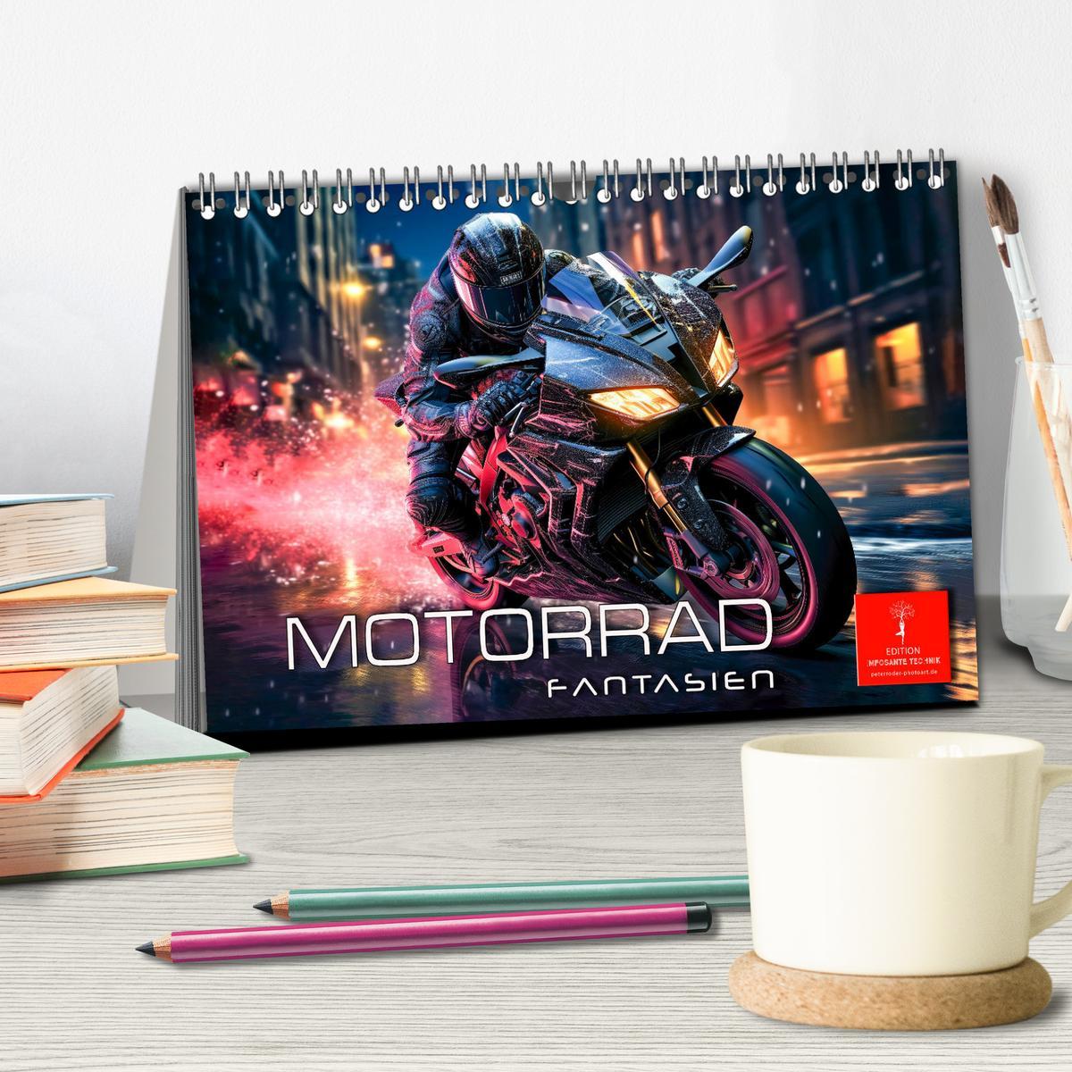 Bild: 9783383892349 | Motorrad Fantasien (Tischkalender 2025 DIN A5 quer), CALVENDO...