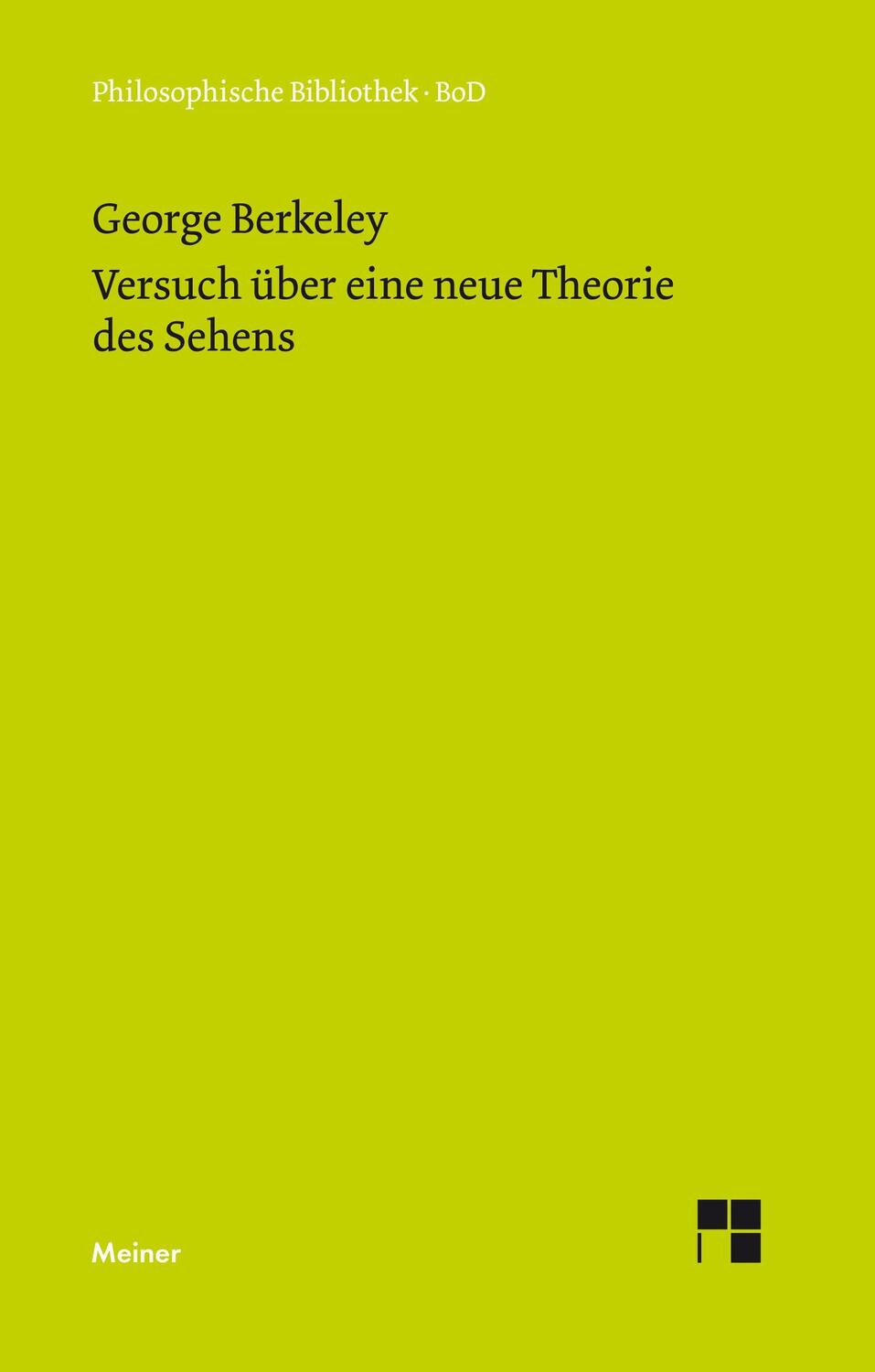 Cover: 9783787307166 | Versuch über eine neue Theorie des Sehens und die Theorie des...