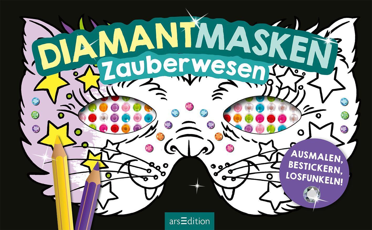 Bild: 4014489134886 | Diamantmasken - Zauberwesen | Ausmalen, bestickern, losfunkeln! | 2024