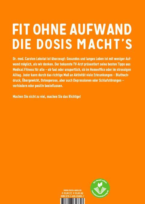 Rückseite: 9783426658857 | Gesundheit für Faule | Mach nicht viel, mach es richtig | Lekutat