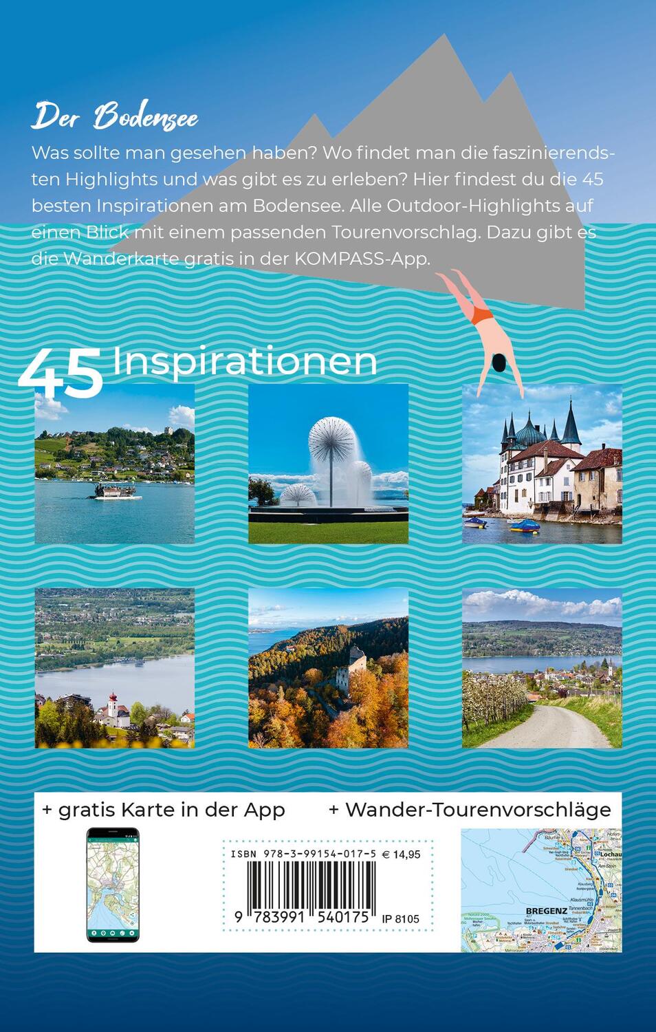 Rückseite: 9783991540175 | KOMPASS Inspiration Bodensee | 45 Natur- und Wanderhighlights | Buch