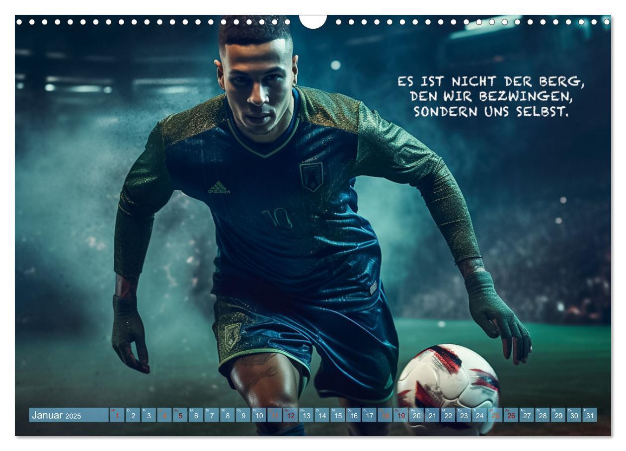 Bild: 9783383760983 | Fußball und coole Sprüche (Wandkalender 2025 DIN A3 quer), CALVENDO...