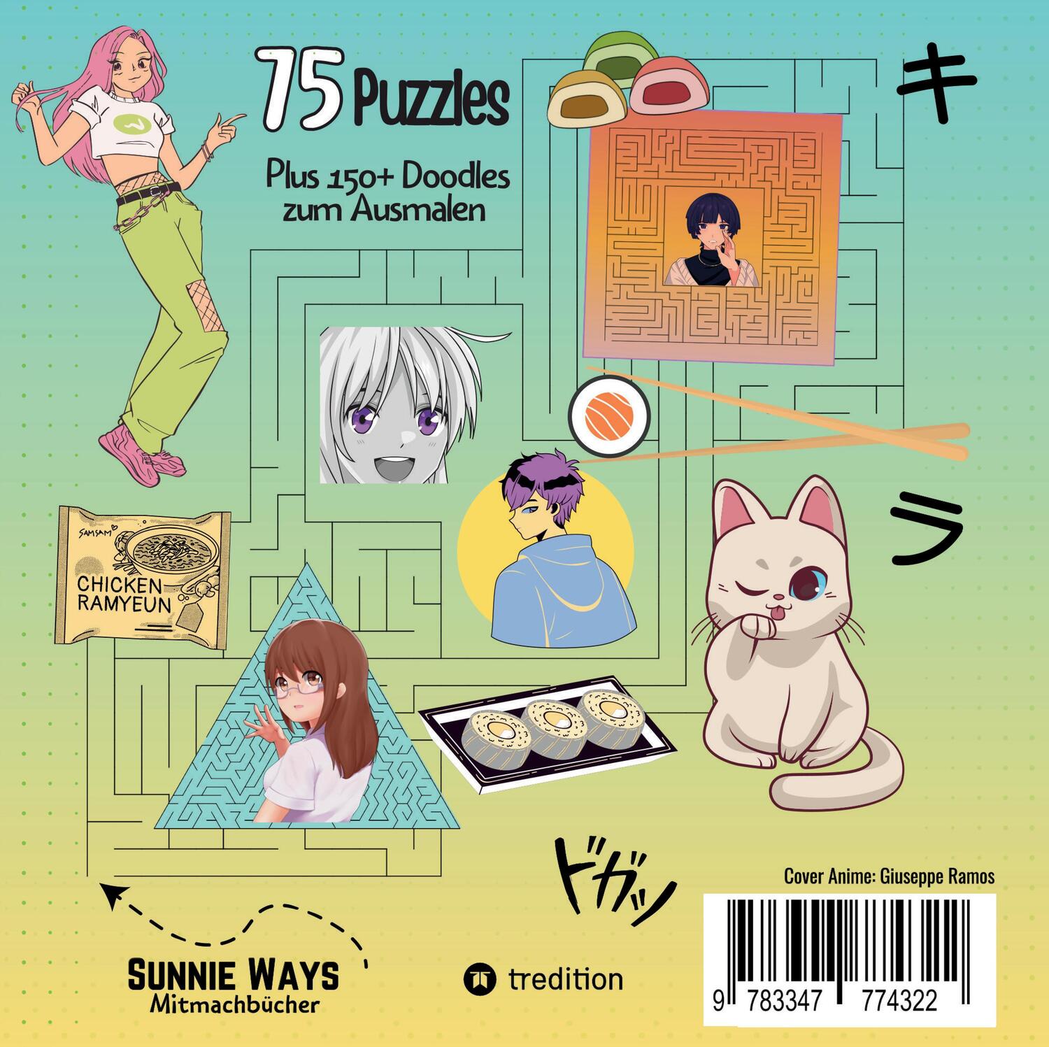 Rückseite: 9783347774322 | Labyrinth Rätselbuch Anime und Manga für Teenager und Kinder Puzzel...
