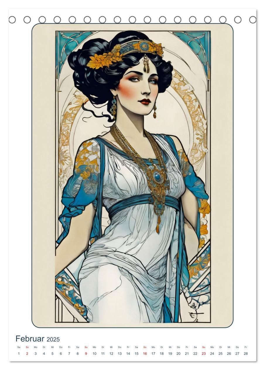 Bild: 9783383801440 | Frauen in Bildern im Art Nouveau-Stil (Tischkalender 2025 DIN A5...