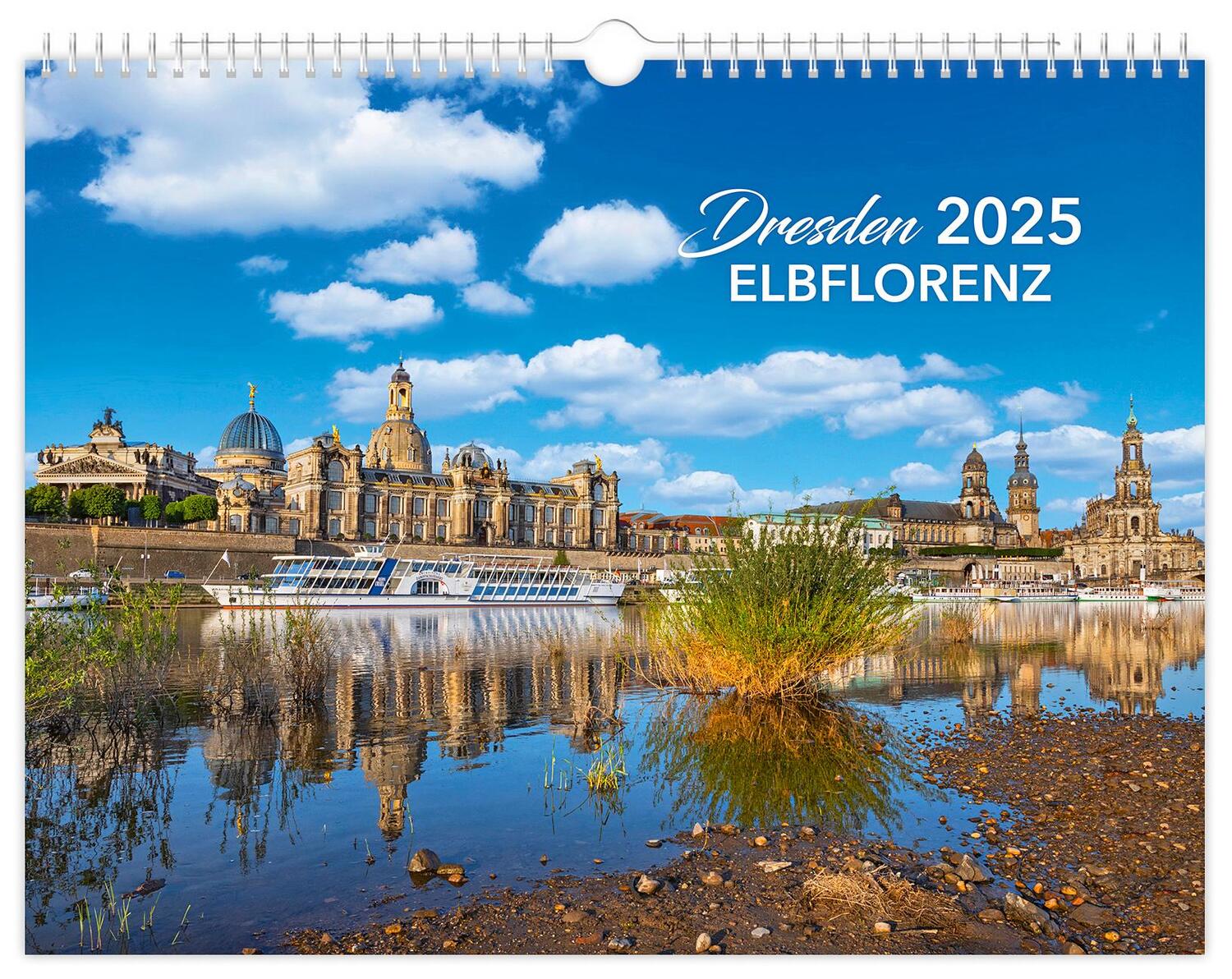 Cover: 9783910680586 | Dresden Elbflorenz 2025 | 40 x 30 cm schwarzes Kalendarium | Schubert