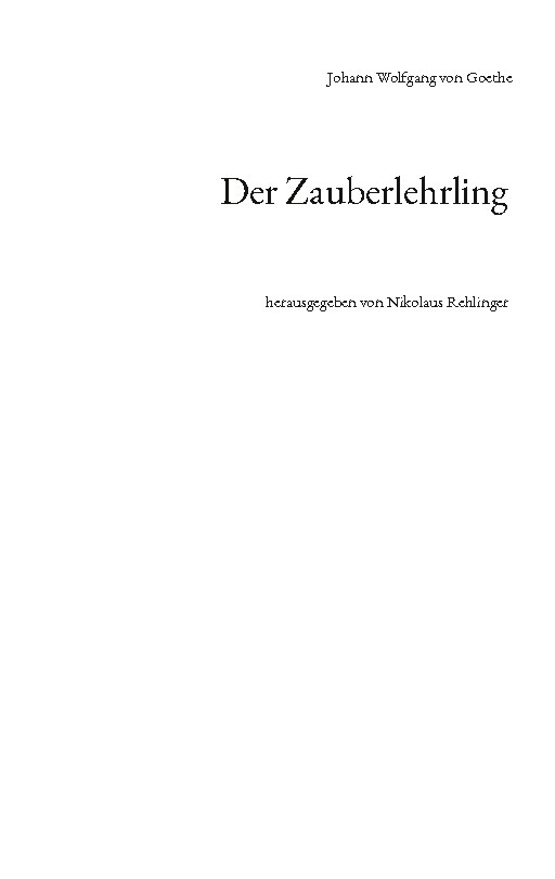 Cover: 9783757817305 | Der Zauberlehrling | Johann Wolfgang von Goethe | Taschenbuch | 24 S.