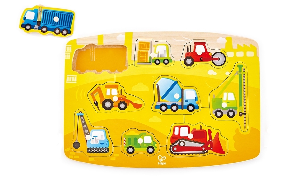 Bild: 6943478018686 | Hape Baustellenpuzzle (Kinderpuzzle) | Spiel | In Spielebox | E1407