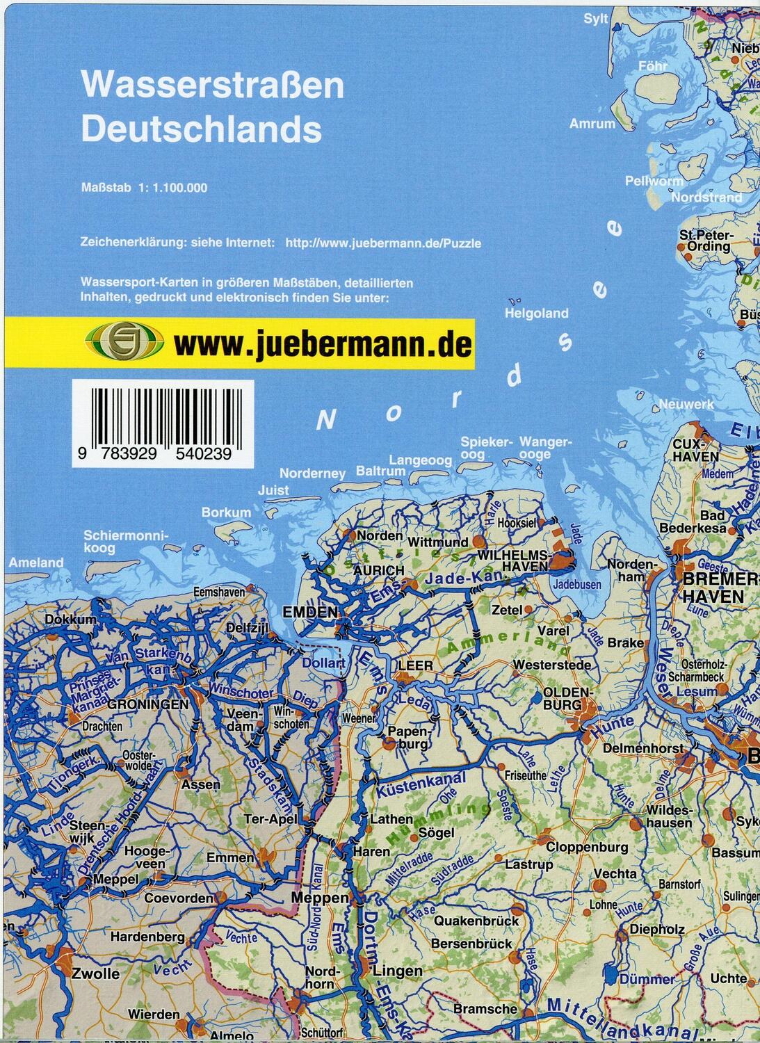 Cover: 9783929540239 | Wasserstraßen Deutschland 1 : 1 100 000 | (Land-)Karte | Deutsch