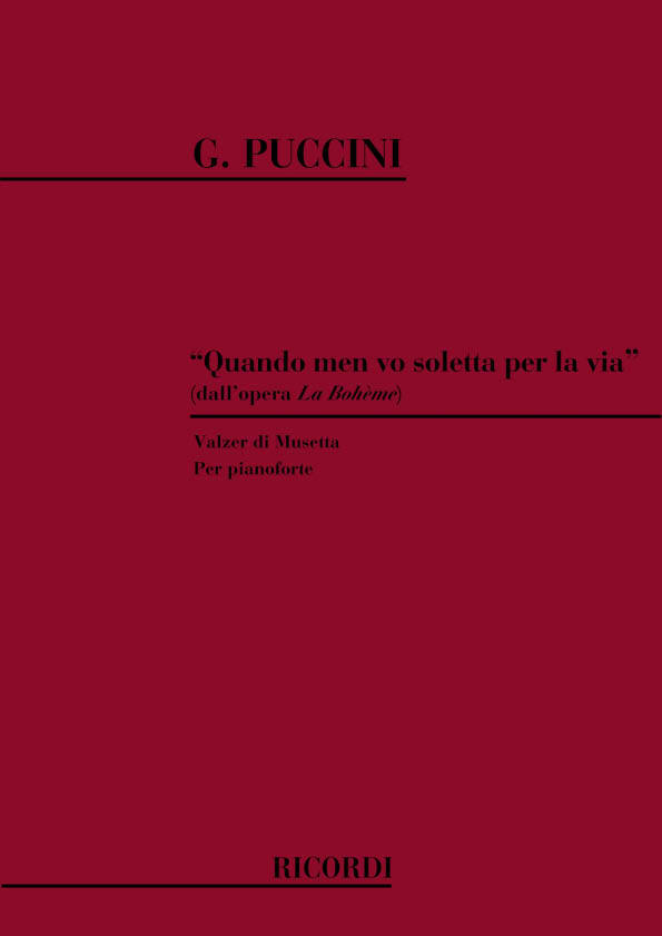 Cover: 9790040994414 | Quando men vo soletta... Valzer Di Musetta | Giacomo Puccini | 1987