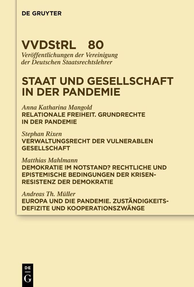 Cover: 9783110711134 | Staat und Gesellschaft in der Pandemie | Christian Walter | Buch