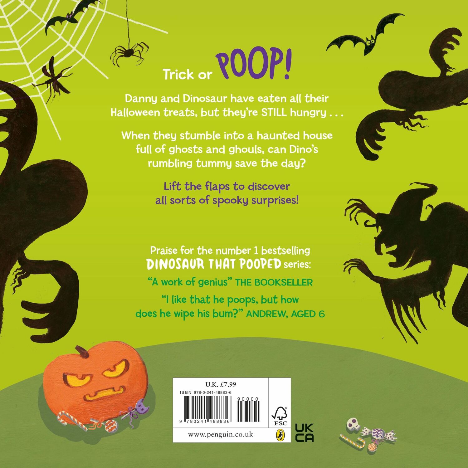 Rückseite: 9780241488836 | The Dinosaur that Pooped Halloween! | A spooky lift-the-flap adventure