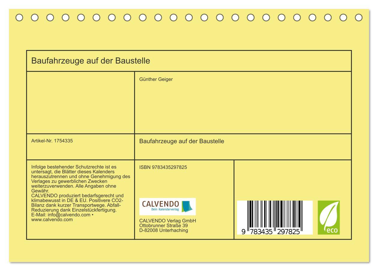 Bild: 9783435297825 | Baufahrzeuge auf der Baustelle (Tischkalender 2025 DIN A5 quer),...