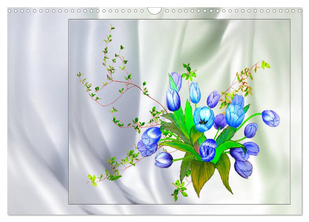 Bild: 9783435554164 | Blumen-Zeichnungen (Wandkalender 2025 DIN A3 quer), CALVENDO...