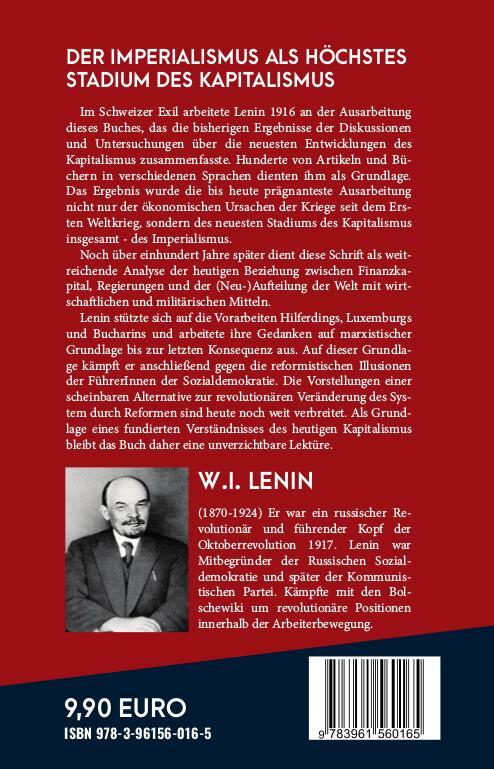 Rückseite: 9783961560165 | Der Imperialismus als höchstes Stadium des Kapitalismus | Lenin | Buch