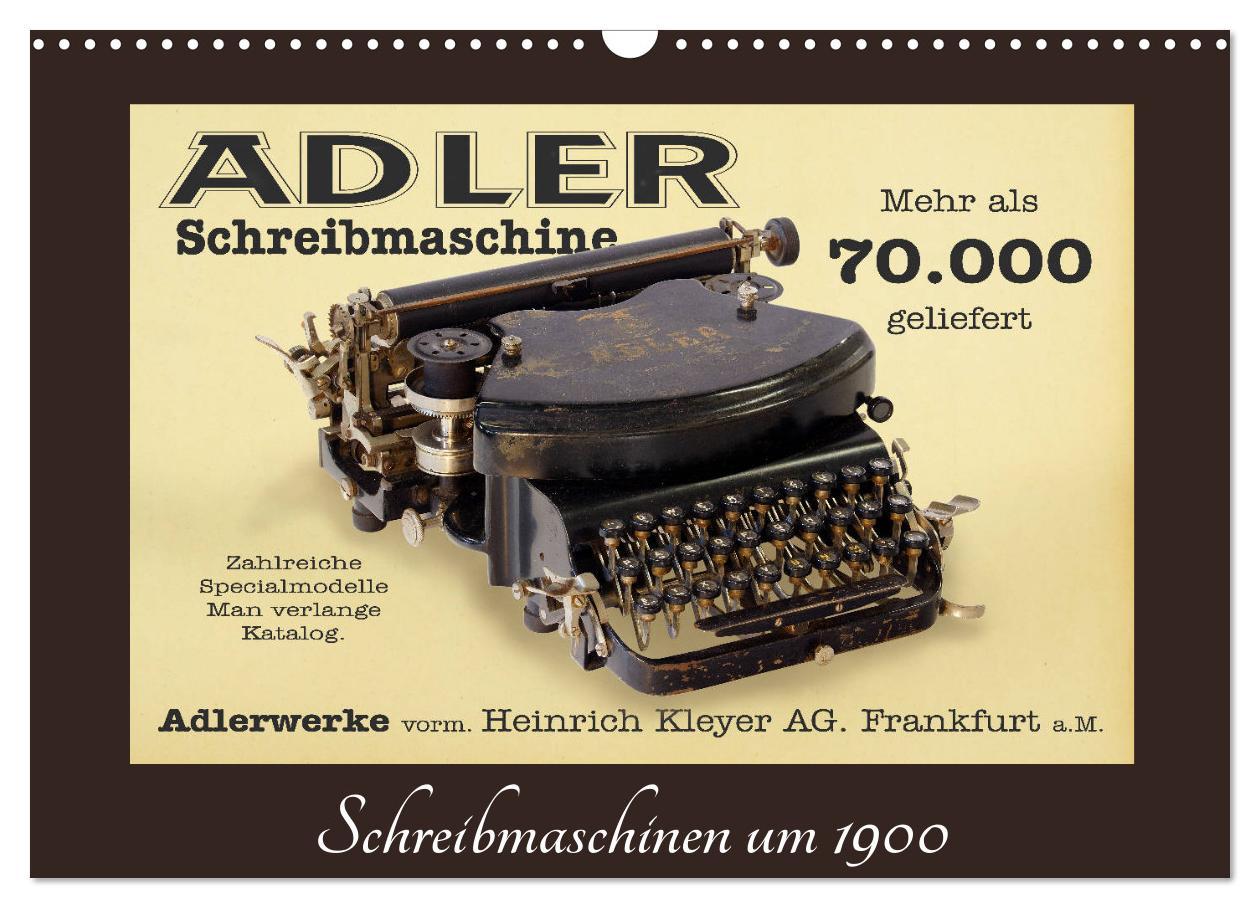 Cover: 9783435438570 | Schreibmaschinen um 1900 (Wandkalender 2025 DIN A3 quer), CALVENDO...