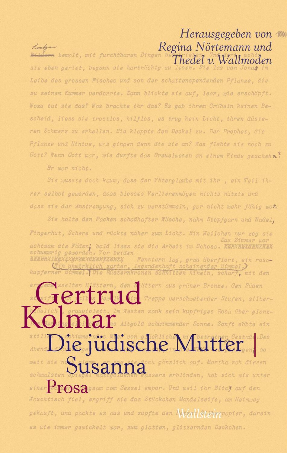 Cover: 9783835333888 | Die jüdische Mutter Susanna | Prosa | Gertrud Kolmar | Buch | 300 S.
