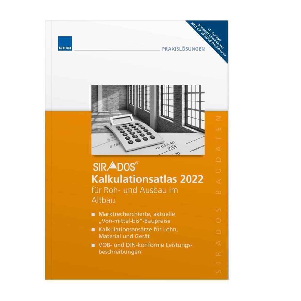 Cover: 9783811104457 | SIRADOS Kalkulationsatlas 2022 für Roh- und Ausbau im Altbau | Buch