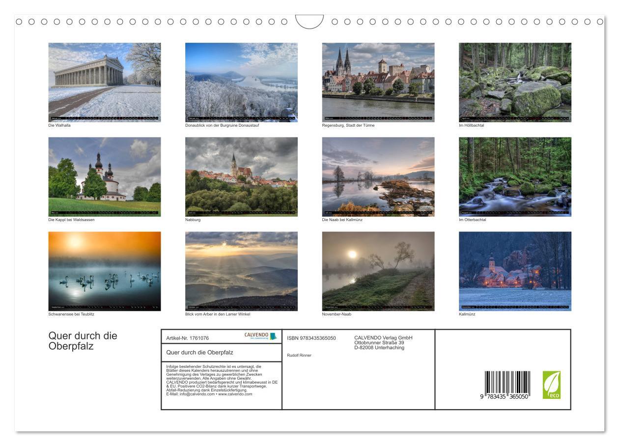 Bild: 9783435365050 | Quer durch die Oberpfalz (Wandkalender 2025 DIN A3 quer), CALVENDO...