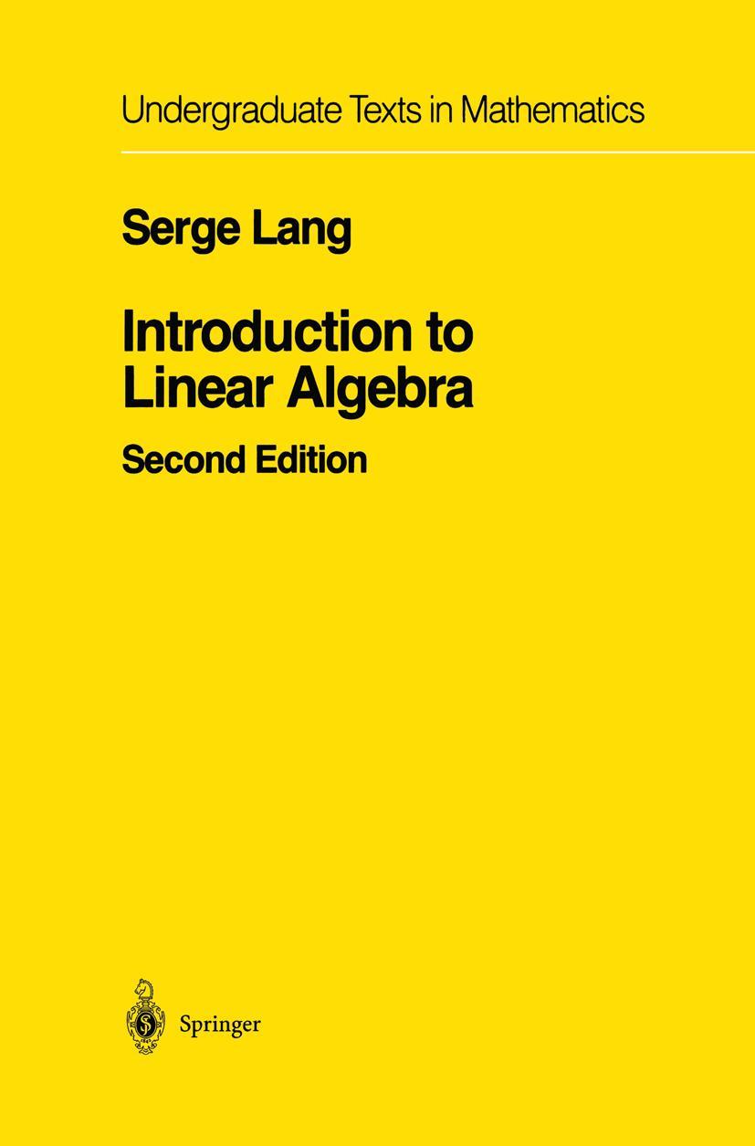 Cover: 9780387962054 | Introduction to Linear Algebra | Serge Lang | Buch | viii | Englisch