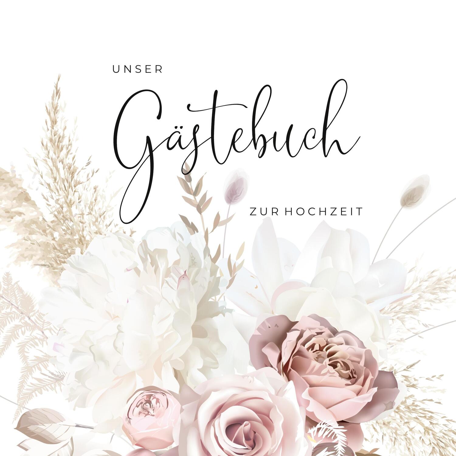 Cover: 9783756834587 | Gästebuch zur Hochzeit romantische Boho-Rosen | Sarah Rockstroh | Buch