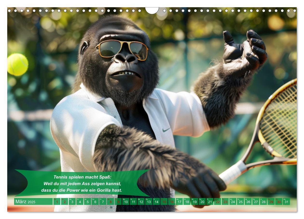 Bild: 9783457180495 | Der tierisch lustige Tennis-Kalender (Wandkalender 2025 DIN A3...