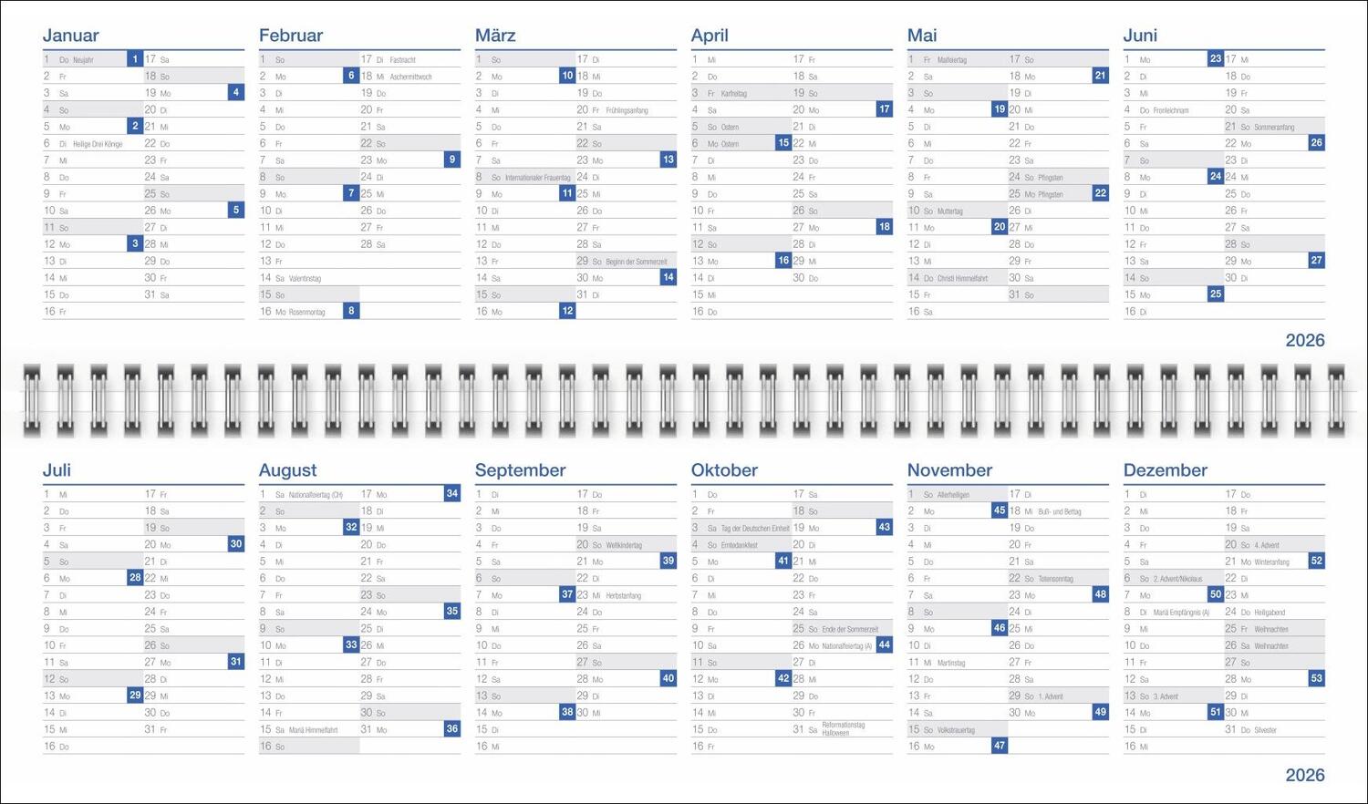 Bild: 9783756406494 | Wochenquerplaner, anthrazit 2025 | Kalender | Bürokalender Heye | 2025