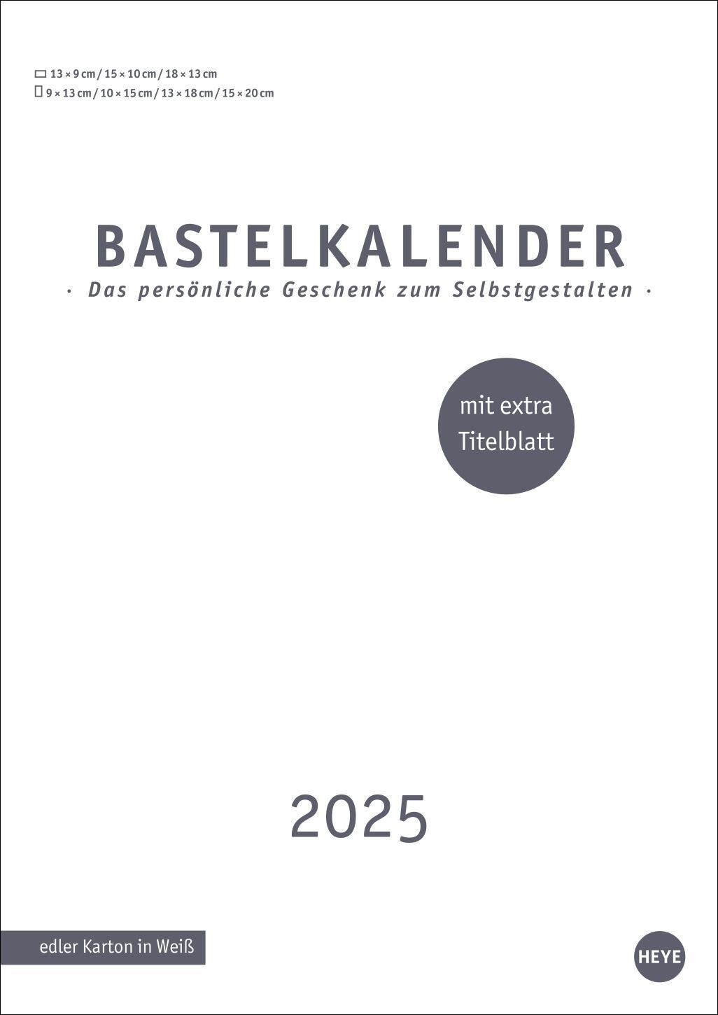 Cover: 9783756407873 | Premium-Bastelkalender weiß A4 2025 | Kalender | Spiralbindung | 14 S.
