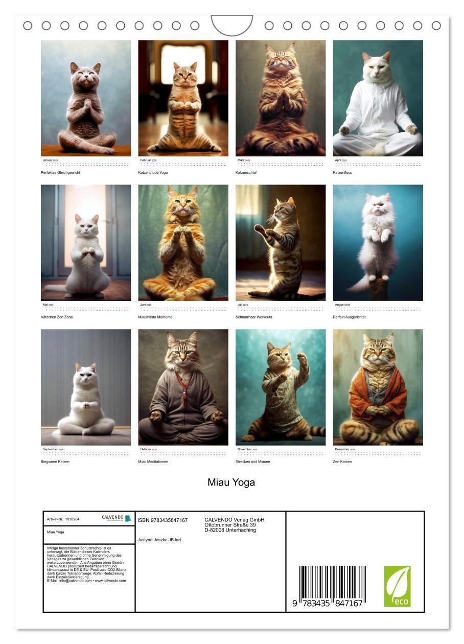 Bild: 9783435847167 | Miau Yoga (Wandkalender 2025 DIN A4 hoch), CALVENDO Monatskalender