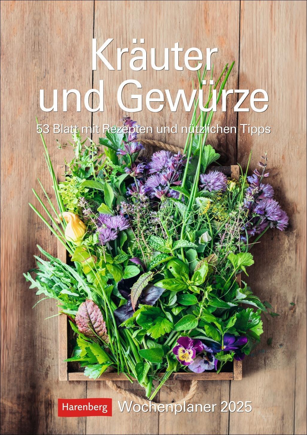 Cover: 9783840034282 | Kräuter und Gewürze Wochenplaner 2025 - 53 Blatt mit Rezepten und...