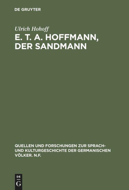 Cover: 9783110110654 | E. T. A. Hoffmann, Der Sandmann | Textkritik, Edition, Kommentar | XXV