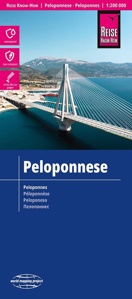 Cover: 9783831774401 | Reise Know-How Landkarte Peloponnese / Peloponnes (1:200.000) | 2 S.