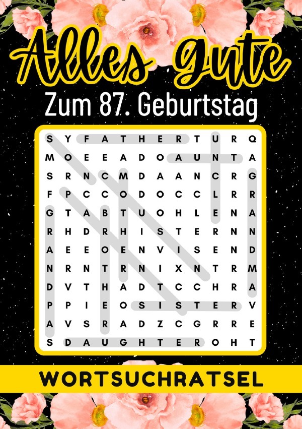 Cover: 9783759837639 | 87 Geburtstag Geschenk Alles Gute zum 87. Geburtstag - Wortsuchrätsel