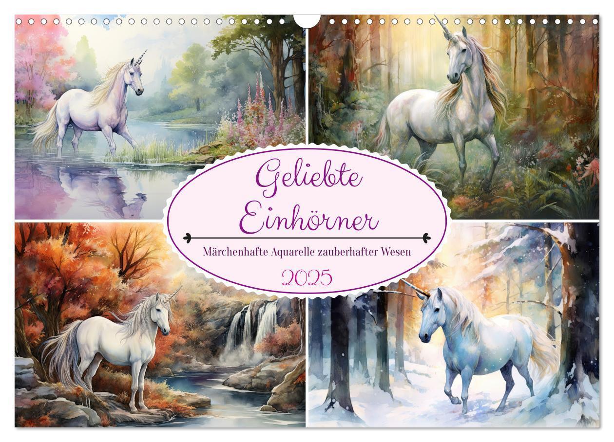 Cover: 9783383892738 | Geliebte Einhörner (Wandkalender 2025 DIN A3 quer), CALVENDO...