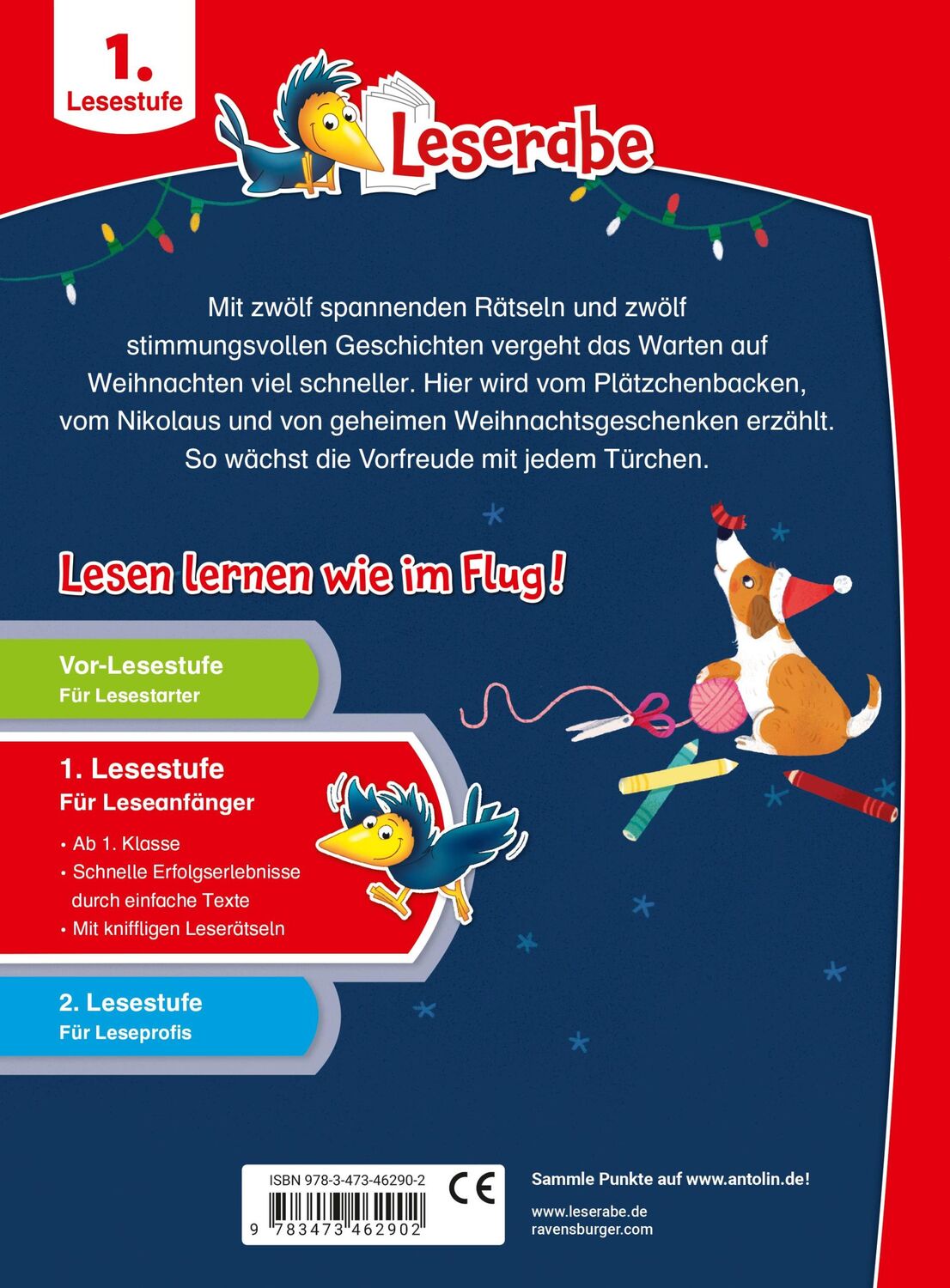 Rückseite: 9783473462902 | Adventskalender für Erstleser - lesen lernen mit dem Leserabe -...