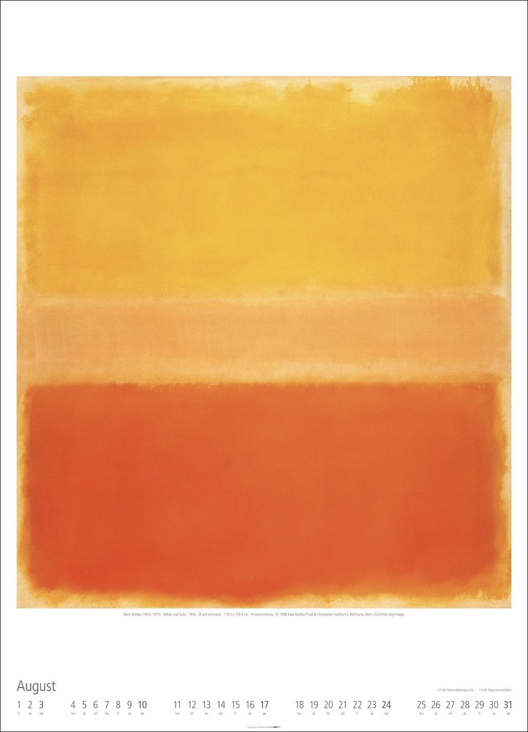 Bild: 9783839900062 | Mark Rothko Kalender 2025 | Mark Rothko | Kalender | Spiralbindung