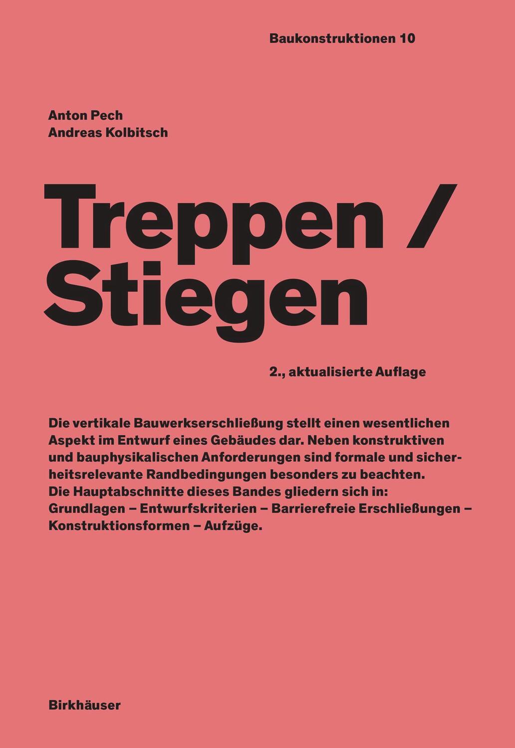 Cover: 9783035625516 | Treppen/Stiegen | Anton Pech (u. a.) | Buch | Baukonstruktionen | 2022