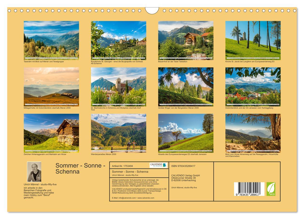 Bild: 9783435289417 | Sommer - Sonne - Schenna (Wandkalender 2025 DIN A3 quer), CALVENDO...