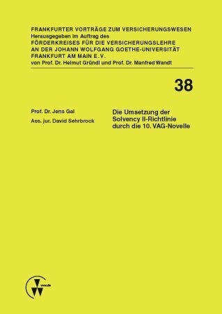 Cover: 9783899527452 | Die Umsetzung der Solvency II-Richtlinie durch die 10. VAG-Novelle