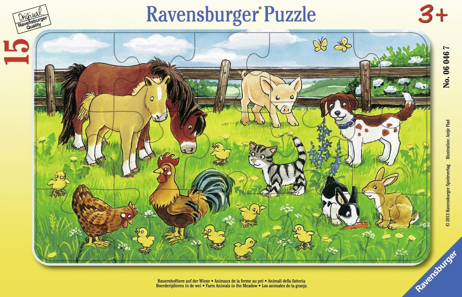 Bild: 4005556060467 | Bauernhoftiere auf der Wiese. Rahmenpuzzle 15 Teile | Spiel | Deutsch