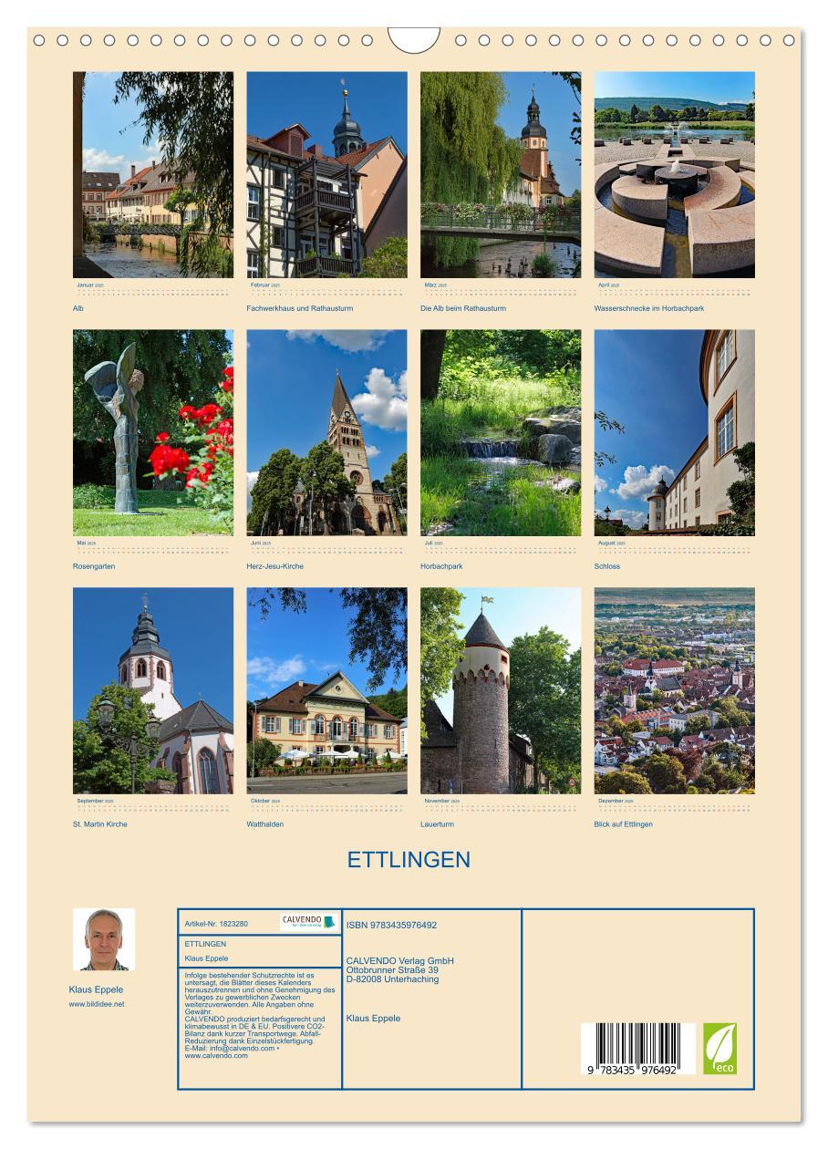 Bild: 9783435976492 | ETTLINGEN (Wandkalender 2025 DIN A3 hoch), CALVENDO Monatskalender