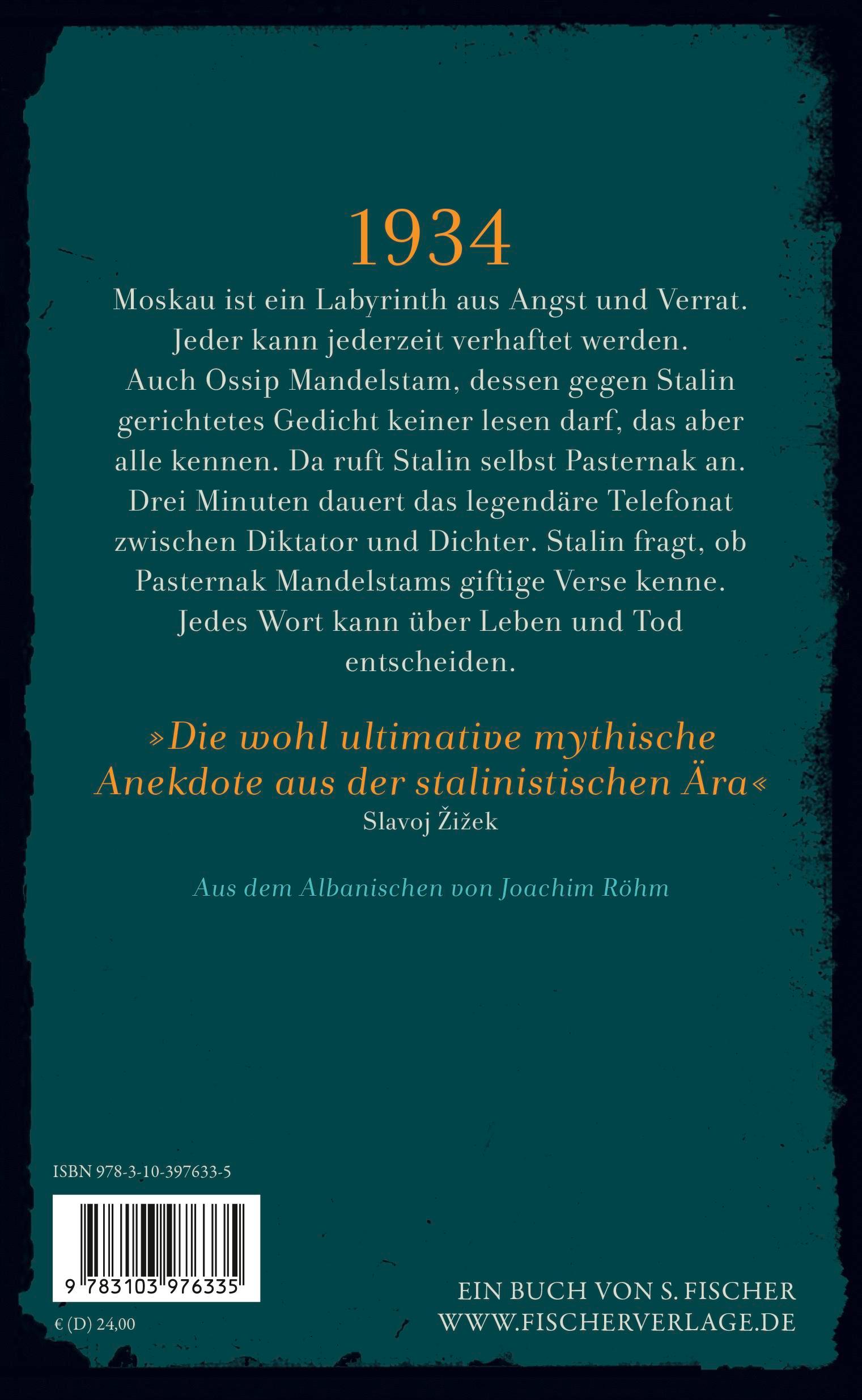 Rückseite: 9783103976335 | Der Anruf | Untersuchungen | Ismail Kadare | Buch | 176 S. | Deutsch