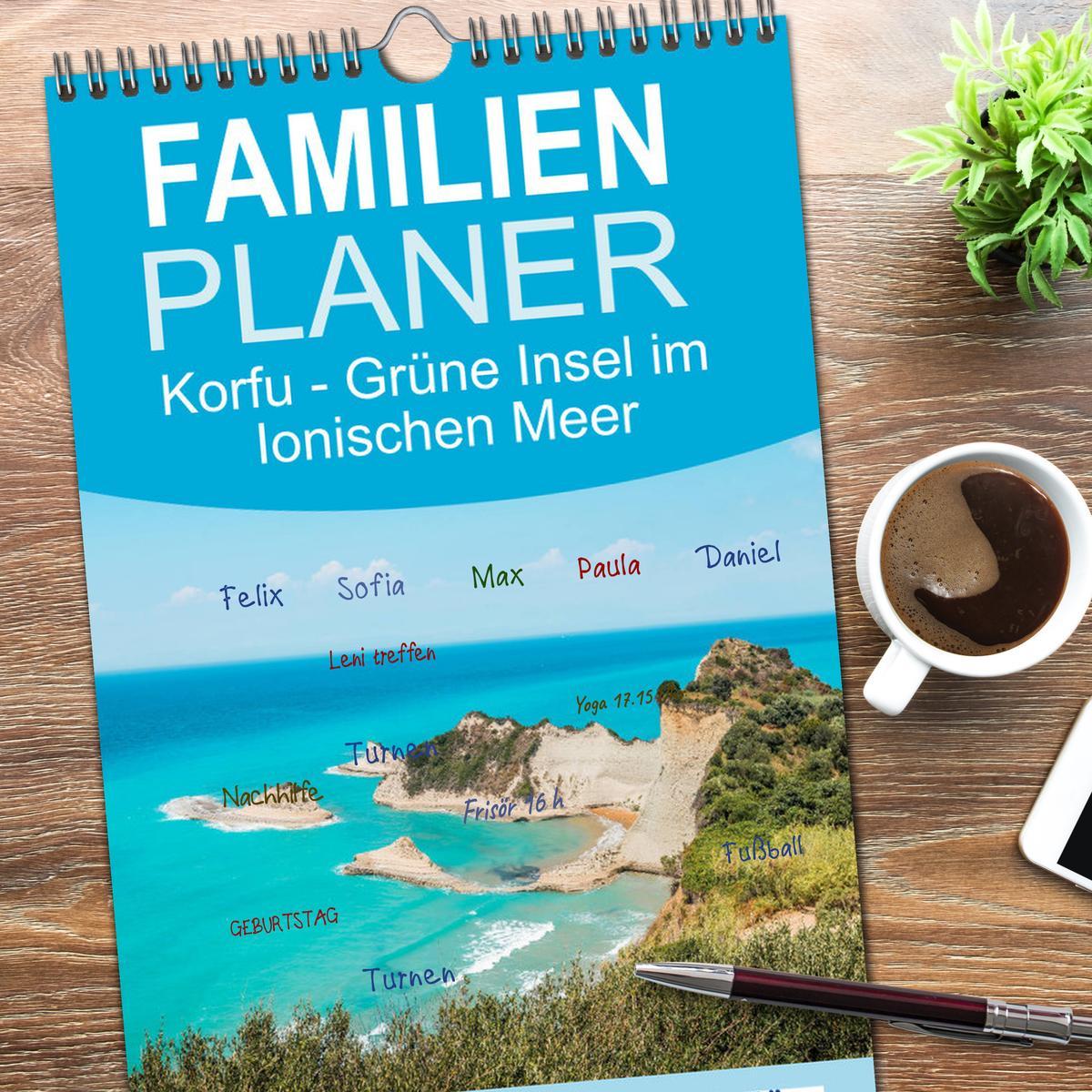 Bild: 9783457101292 | Familienplaner 2025 - Korfu - Grüne Insel im Ionischen Meer mit 5...