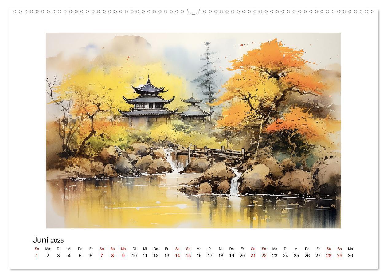 Bild: 9783383794704 | Heiwa - Friedliche Aquarelle im japanischen Stil (Wandkalender 2025...