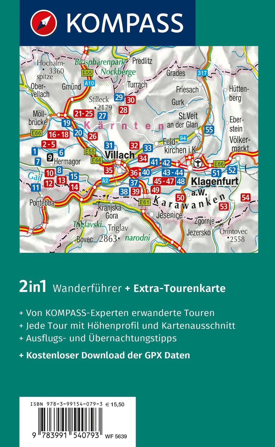 Rückseite: 9783991540793 | KOMPASS Wanderführer Kärntner Seen, 55 Touren | Wolfgang Heitzmann