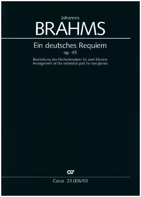 Cover: 9790007037628 | Ein deutsches Requiem | Johannes Brahms | Klavierauszug | 1992