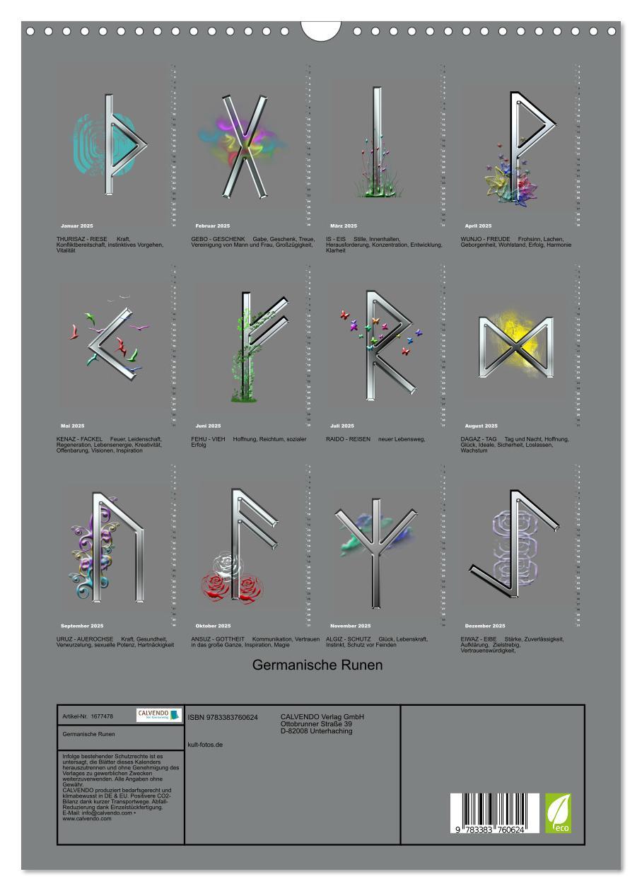 Bild: 9783383760624 | Germanische Runen (Wandkalender 2025 DIN A3 hoch), CALVENDO...